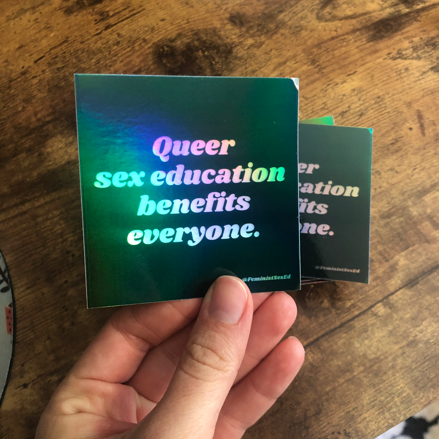 Queer Sex Ed Holographic Sticker