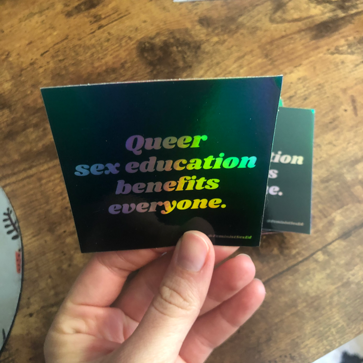 Queer Sex Ed Holographic Sticker