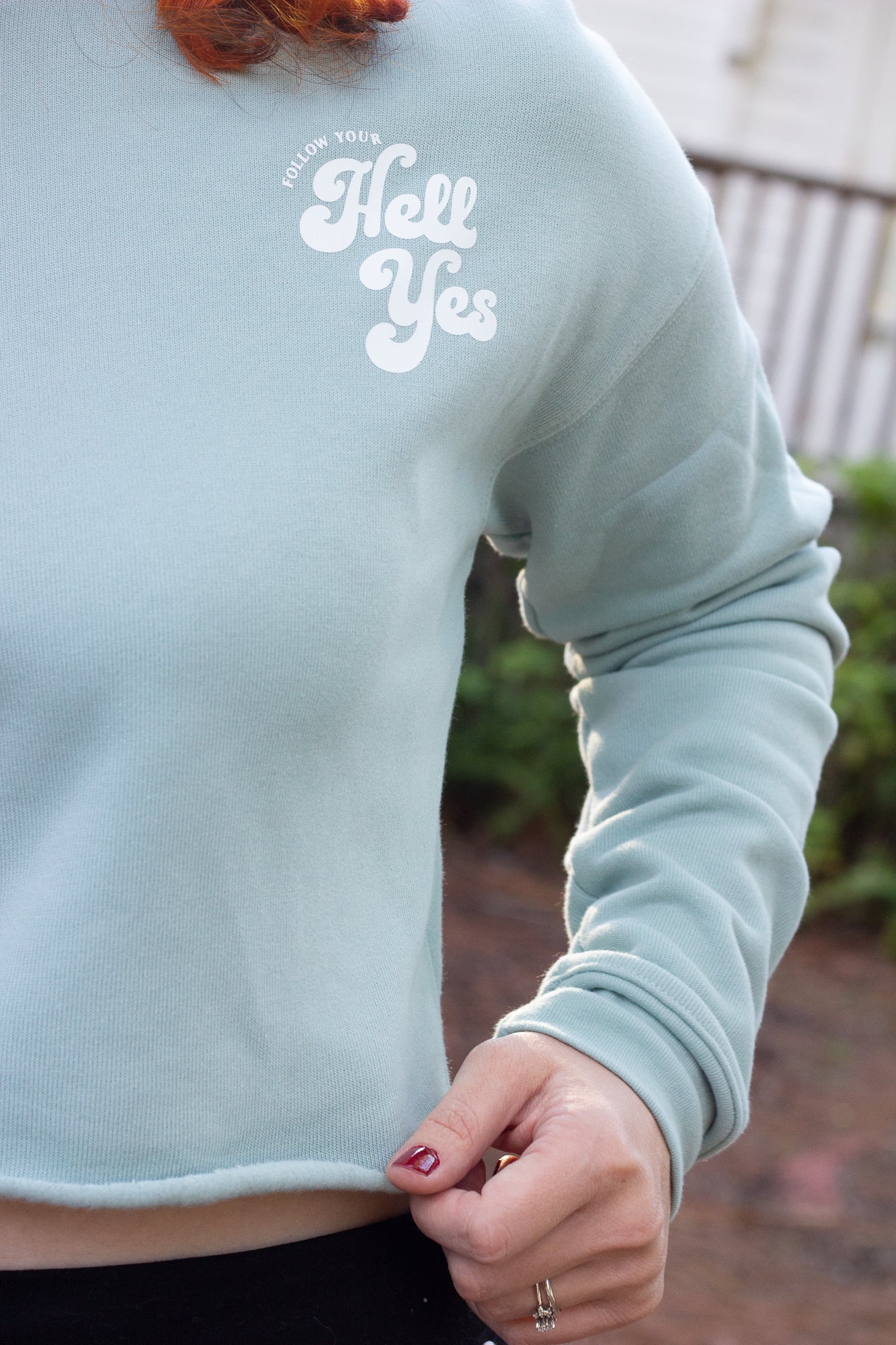 Follow Your Hell Yes • Cropped Pullover Sweater